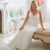Wedding Dress Beading V-neck Sleeveless Ruched Pleats Chiffon Beach Gowns Robe