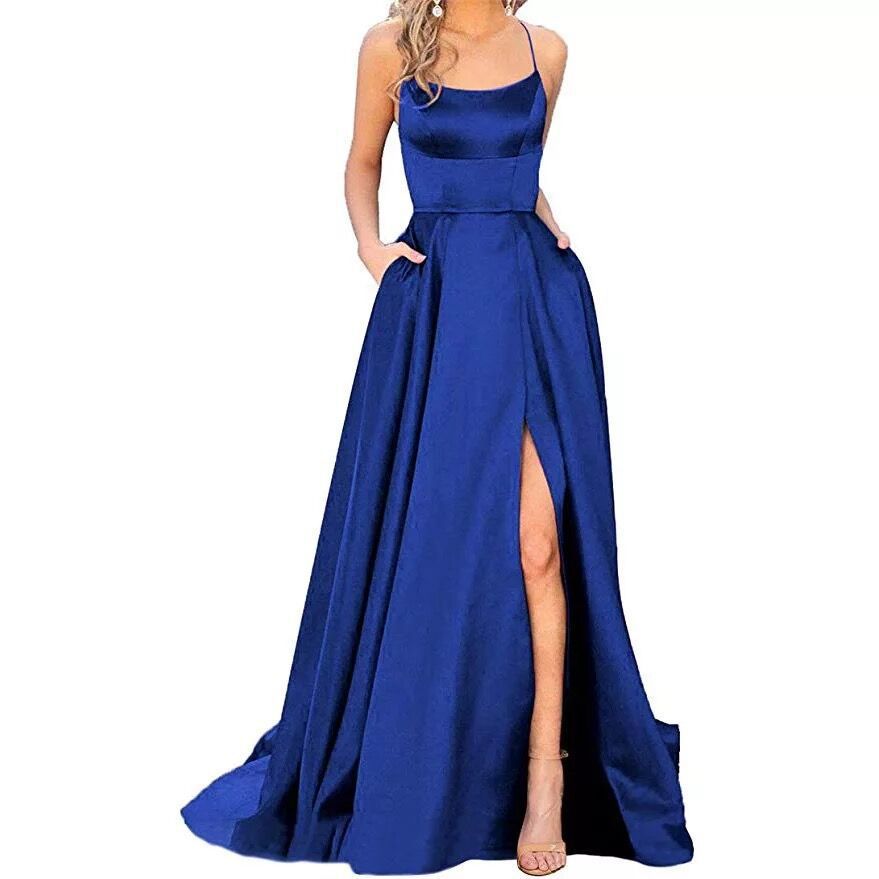 Royal Blue Velvet Evening Dresses One Shoulder Formal Party Gown Long Maxi Dress